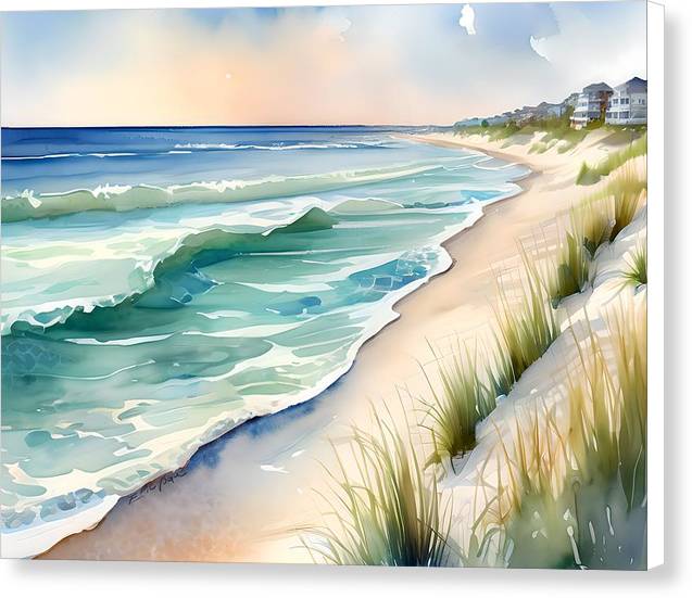 Gulf Shores, Canvas Print, Watercolor, Impressionistic Landscape, Beach Artwork, Beach Landscape, Alabama Art, Beach Art, Wall Décor, Wall Art