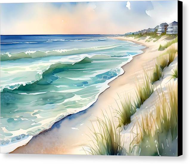 Gulf Shores, Canvas Print, Watercolor, Impressionistic Landscape, Beach Artwork, Beach Landscape, Alabama Art, Beach Art, Wall Décor, Wall Art