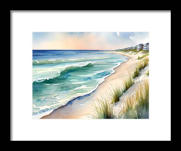 Gulf Shores, Framed Print, Watercolor, Impressionistic Landscape, Beach Artwork, Beach Landscape, Alabama Art, Beach Art, Wall Décor, Wall Art