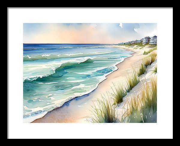 Gulf Shores, Framed Print, Watercolor, Impressionistic Landscape, Beach Artwork, Beach Landscape, Alabama Art, Beach Art, Wall Décor, Wall Art