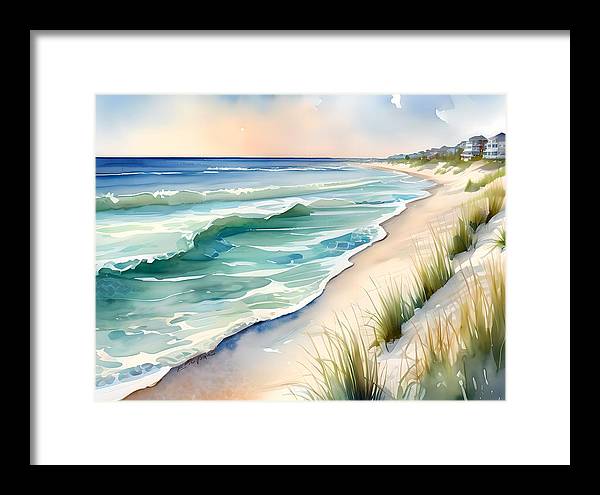 Gulf Shores, Framed Print, Watercolor, Impressionistic Landscape, Beach Artwork, Beach Landscape, Alabama Art, Beach Art, Wall Décor, Wall Art