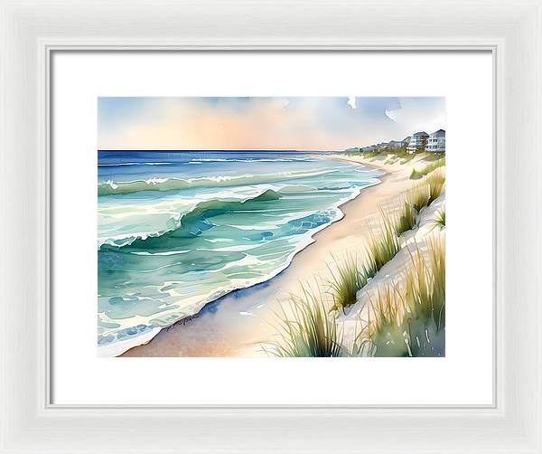 Gulf Shores, Framed Print, Watercolor, Impressionistic Landscape, Beach Artwork, Beach Landscape, Alabama Art, Beach Art, Wall Décor, Wall Art