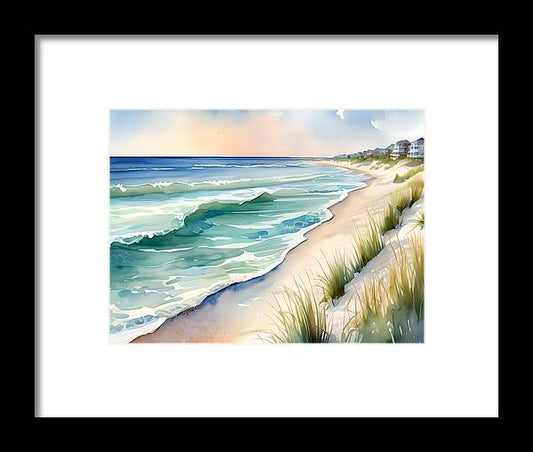 Gulf Shores, Framed Print, Watercolor, Impressionistic Landscape, Beach Artwork, Beach Landscape, Alabama Art, Beach Art, Wall Décor, Wall Art