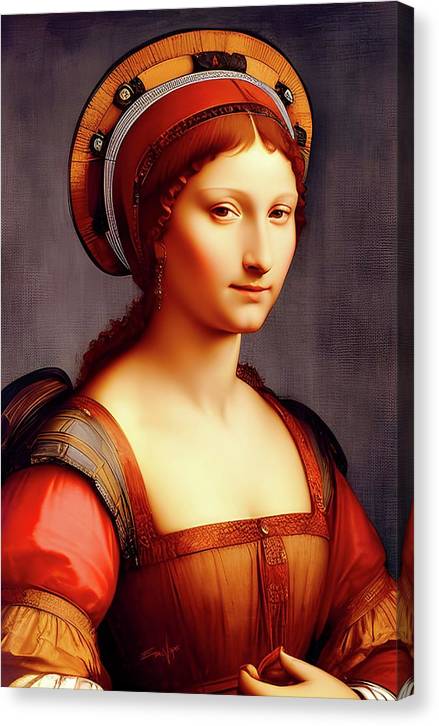 La Donna Romana, Renaissance Portrait, Oil on Canvas Portrait, Portrait of Roman Woman, Canvas Print, Wall Décor, Wall Art, Artwork, Art Piece