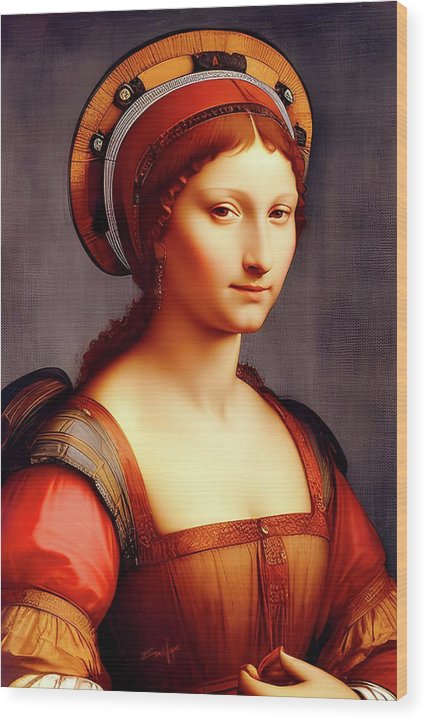 La Donna Romana, Renaissance Portrait, Oil on Canvas Portrait, Portrait of Roman Woman, Wood Print, Wall Décor, Wall Art, Artwork, Art Piece