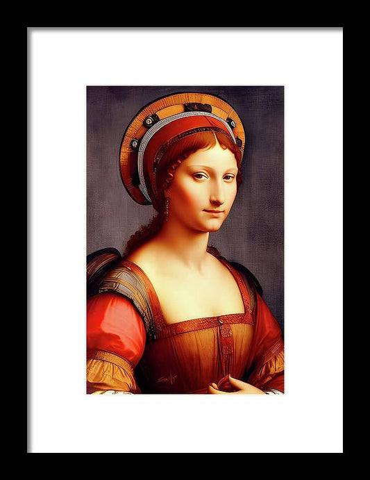 La Donna Romana, Renaissance Portrait, Oil on Canvas Portrait, Portrait of Roman Woman, Framed Print, Wall Décor, Wall Art, Artwork, Art Piece