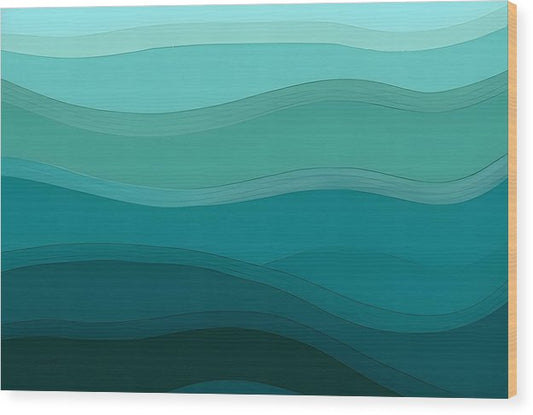 Layers, Wood Print, Watercolor, Wall Décor, Wall Art, Artwork, Art Piece, Patterns, Ocean Patterns, Wave Patterns, Teal Patterns, Teal Waves