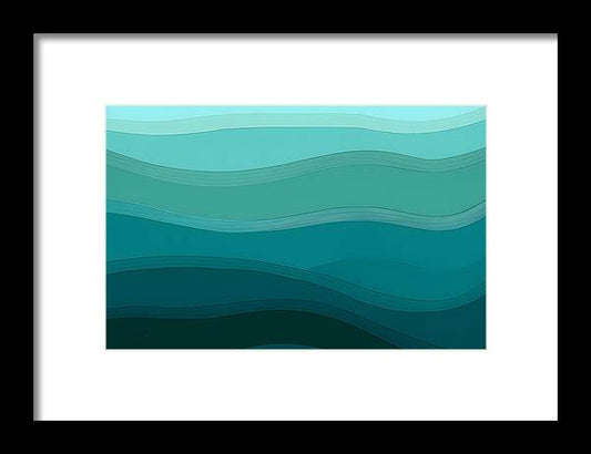 Layers, Framed Print, Watercolor, Wall Décor, Wall Art, Artwork, Art Piece, Patterns, Ocean Patterns, Wave Patterns, Teal Patterns, Teal Waves