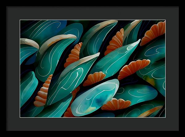 Life Below, Framed Print, Watercolor, Wall Décor, Wall Art, Artwork, Art Piece, Patterns, Marine Patterns, Shell Patterns, Marine Life Artwork