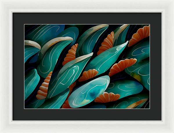 Life Below, Framed Print, Watercolor, Wall Décor, Wall Art, Artwork, Art Piece, Patterns, Marine Patterns, Shell Patterns, Marine Life Artwork