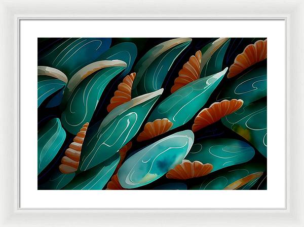 Life Below, Framed Print, Watercolor, Wall Décor, Wall Art, Artwork, Art Piece, Patterns, Marine Patterns, Shell Patterns, Marine Life Artwork