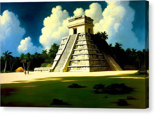 Life in Cobá, Canvas Print, Oil On Canvas, Impressionistic Landscape, Cobá Quintana Roo Mexico, Mexico Artwork, Wall Art, Wall Décor