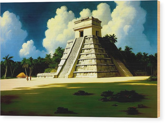 Life in Cobá, Wood Print, Oil On Canvas, Impressionistic Landscape, Cobá Quintana Roo Mexico, Mexico Artwork, Wall Art, Wall Décor