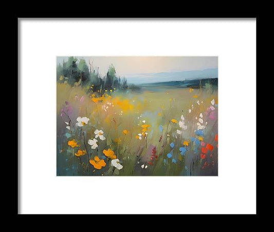 Morning Walk, Framed Print, Oil On Canvas, Abstract Impressionism, Abstract Art, Impressionism Artwork, Wildflower Art, Wall Décor, Wall Art