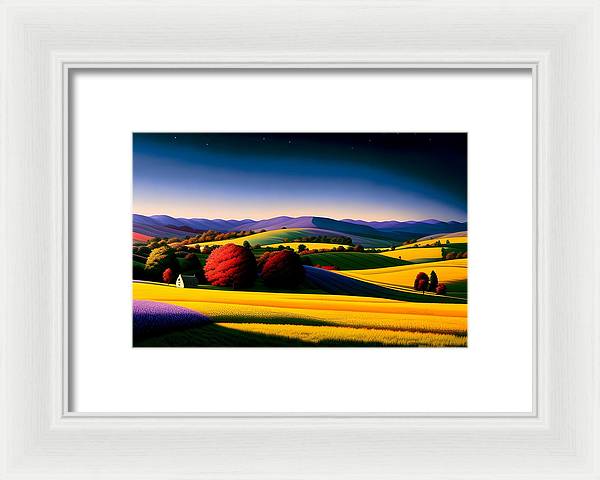 Mornings, Framed Print, Oil On Canvas, Impressionistic Landscape, Landscape Art, Countryside Artwork, Countryside Art, Wall Décor, Wall Art