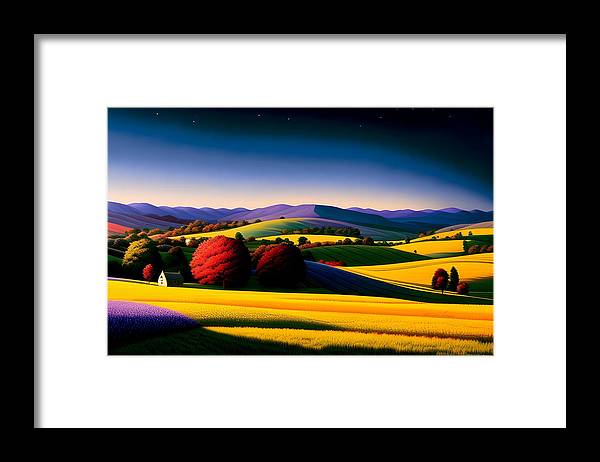 Mornings, Framed Print, Oil On Canvas, Impressionistic Landscape, Landscape Art, Countryside Artwork, Countryside Art, Wall Décor, Wall Art