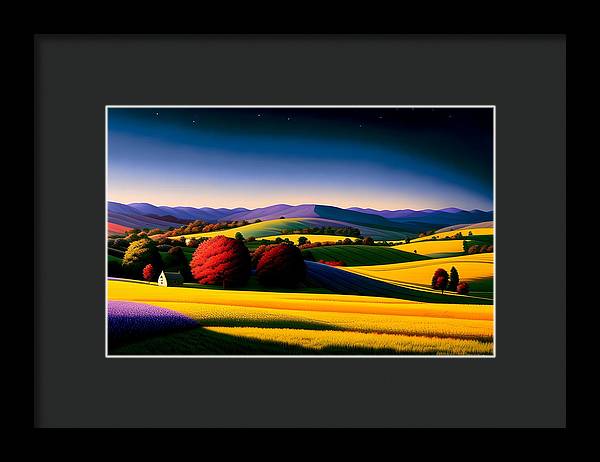 Mornings, Framed Print, Oil On Canvas, Impressionistic Landscape, Landscape Art, Countryside Artwork, Countryside Art, Wall Décor, Wall Art