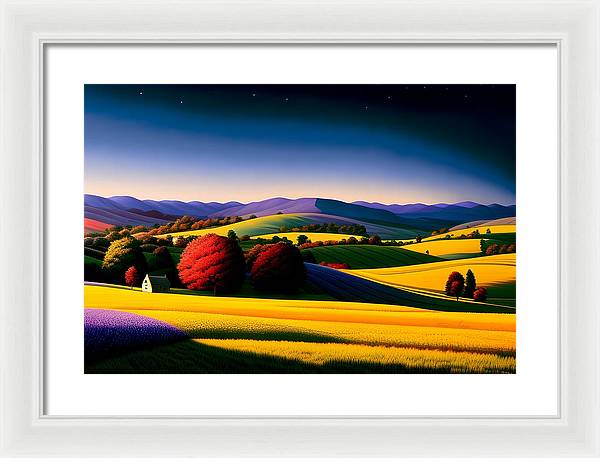 Mornings, Framed Print, Oil On Canvas, Impressionistic Landscape, Landscape Art, Countryside Artwork, Countryside Art, Wall Décor, Wall Art