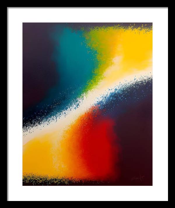 Night and Day, Framed Print, Oil on Canvas, Abstract Painting, Multicolor Art, Abstract Art, Abstract Artwork, Wall Décor, Wall Art, Artwork