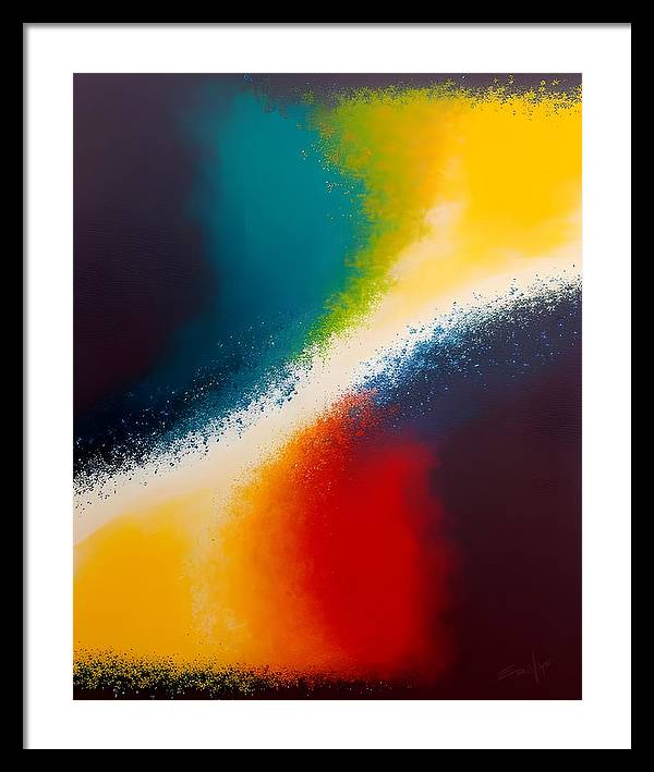 Night and Day, Framed Print, Oil on Canvas, Abstract Painting, Multicolor Art, Abstract Art, Abstract Artwork, Wall Décor, Wall Art, Artwork