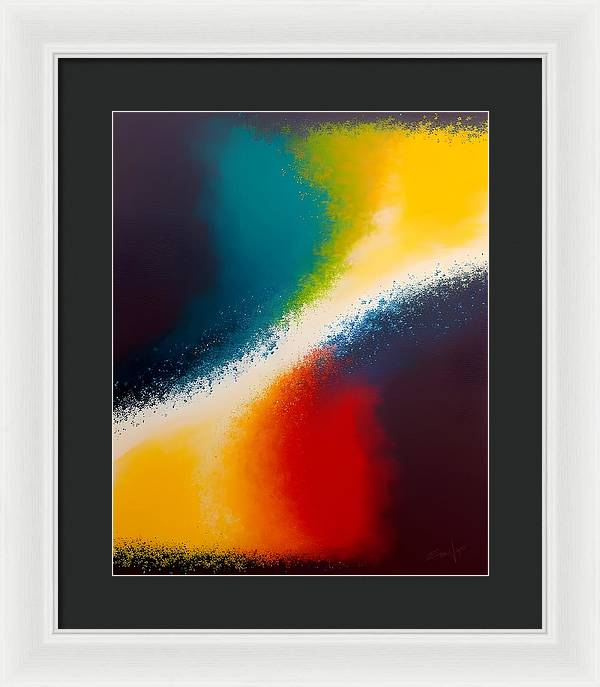 Night and Day, Framed Print, Oil on Canvas, Abstract Painting, Multicolor Art, Abstract Art, Abstract Artwork, Wall Décor, Wall Art, Artwork