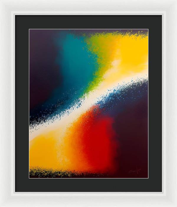 Night and Day, Framed Print, Oil on Canvas, Abstract Painting, Multicolor Art, Abstract Art, Abstract Artwork, Wall Décor, Wall Art, Artwork