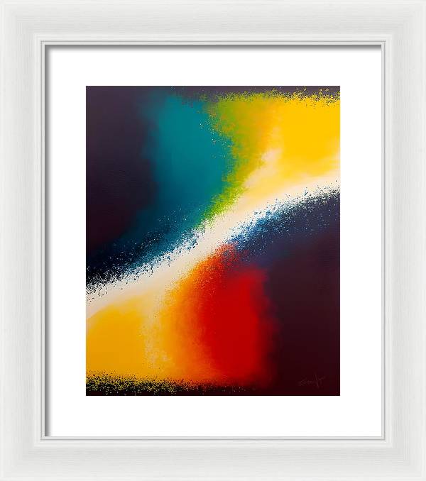 Night and Day, Framed Print, Oil on Canvas, Abstract Painting, Multicolor Art, Abstract Art, Abstract Artwork, Wall Décor, Wall Art, Artwork