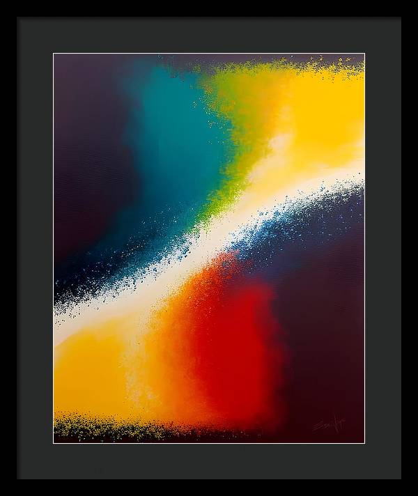 Night and Day, Framed Print, Oil on Canvas, Abstract Painting, Multicolor Art, Abstract Art, Abstract Artwork, Wall Décor, Wall Art, Artwork