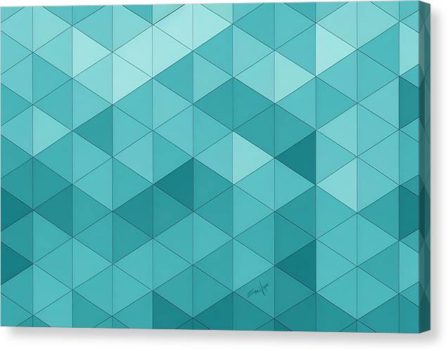 Pathways, Canvas Print, Wall Décor, Wall Art, Watercolor Art, Artwork, Art Piece, Patterns, Teal Pathways, Triangle Patterns, Square Patterns, Teal Patterns, Aqua Patterns