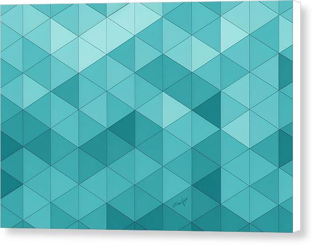 Pathways, Canvas Print, Wall Décor, Wall Art, Watercolor Art, Artwork, Art Piece, Patterns, Teal Pathways, Triangle Patterns, Square Patterns, Teal Patterns, Aqua Patterns