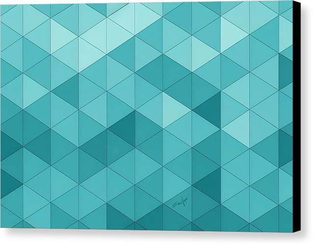 Pathways, Canvas Print, Wall Décor, Wall Art, Watercolor Art, Artwork, Art Piece, Patterns, Teal Pathways, Triangle Patterns, Square Patterns, Teal Patterns, Aqua Patterns