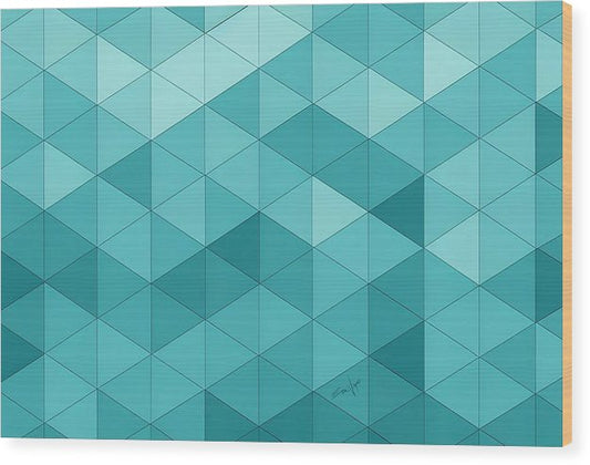 Pathways, Wood Print, Wall Décor, Wall Art, Watercolor Art, Artwork, Art Piece, Patterns, Teal Pathways, Triangle Patterns, Square Patterns, Teal Patterns, Aqua Patterns