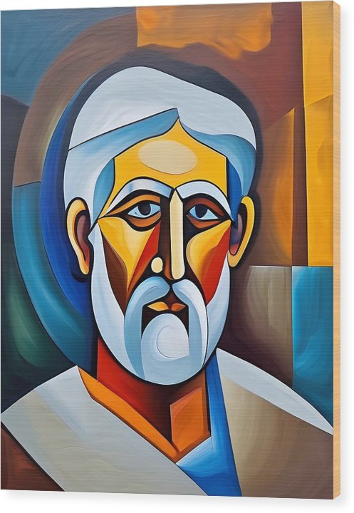 Plato, Wood Print, Abstract Portrait, Oil On Canvas, Plato Portrait, Portrait of Plato, Greek Philosopher Art, Wall Décor, Wall Art