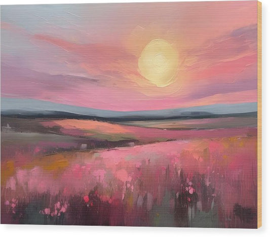 Prairie Sunset, Wood Print, Oil On Canvas, Abstract Impressionism, Abstract Art, Impressionism Artwork, Sunset Art, Wall Décor, Wall Art