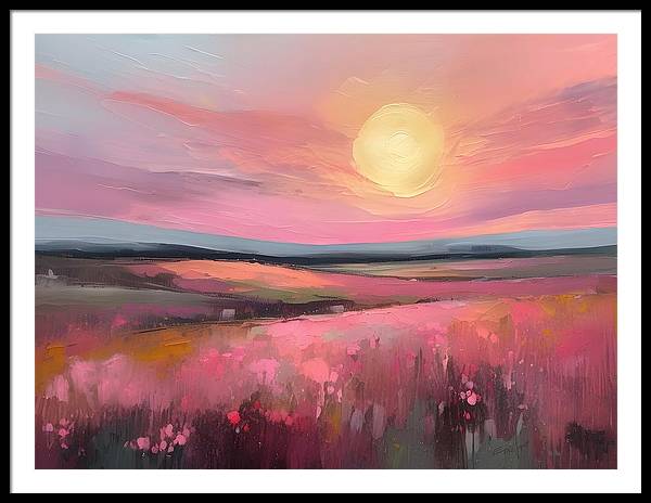 Prairie Sunset, Framed Print, Oil On Canvas, Abstract Impressionism, Abstract Art, Impressionism Artwork, Sunset Art, Wall Décor, Wall Art