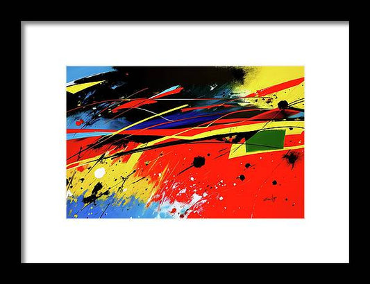 Pursued, Framed Print, Wall Décor, Wall Art, Oil On Canvas, Artwork, Art Piece, Abstract, Multicolor Abstract, Abstract Shapes and Colors