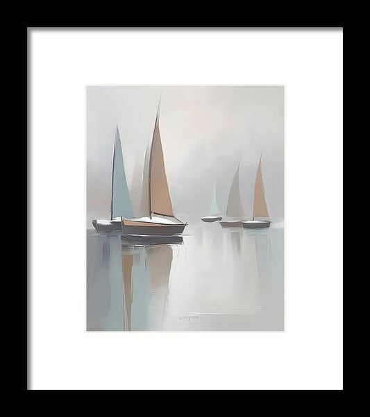 Sailboats, Framed Print, Oil On Canvas, Abstract Impressionism, Abstract Art, Impressionism Artwork, Boat Art, Wall Décor, Wall Art