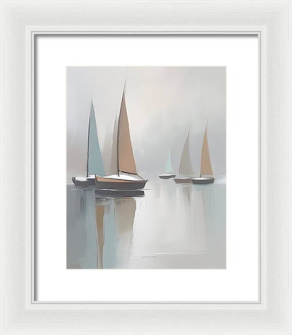 Sailboats, Framed Print, Oil On Canvas, Abstract Impressionism, Abstract Art, Impressionism Artwork, Boat Art, Wall Décor, Wall Art