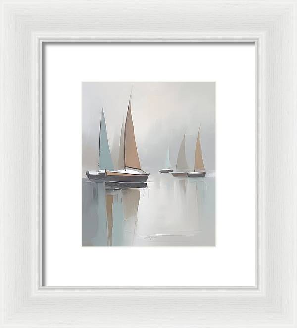 Sailboats, Framed Print, Oil On Canvas, Abstract Impressionism, Abstract Art, Impressionism Artwork, Boat Art, Wall Décor, Wall Art