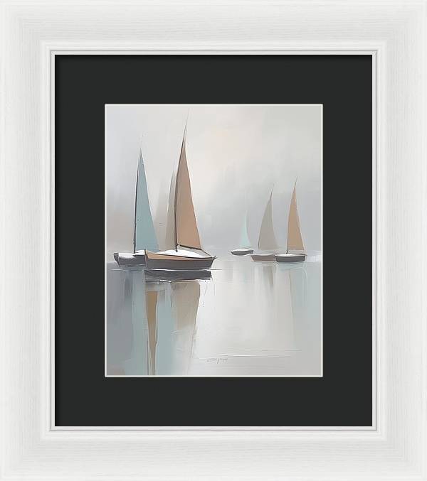 Sailboats, Framed Print, Oil On Canvas, Abstract Impressionism, Abstract Art, Impressionism Artwork, Boat Art, Wall Décor, Wall Art