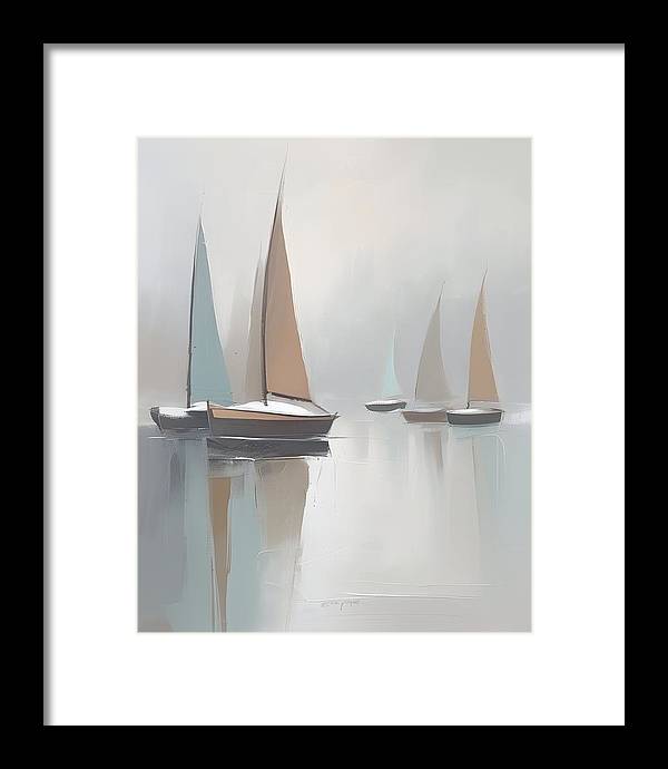 Sailboats, Framed Print, Oil On Canvas, Abstract Impressionism, Abstract Art, Impressionism Artwork, Boat Art, Wall Décor, Wall Art