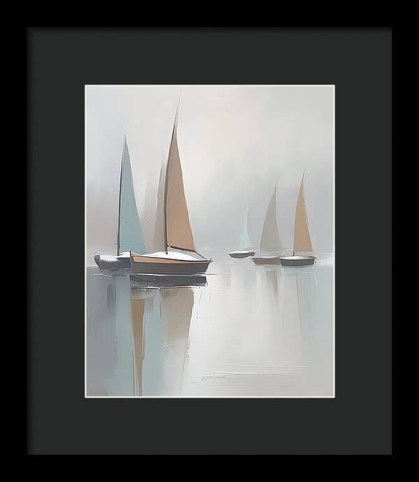 Sailboats, Framed Print, Oil On Canvas, Abstract Impressionism, Abstract Art, Impressionism Artwork, Boat Art, Wall Décor, Wall Art