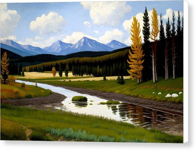 Slough Creek, Canvas Print, Oil On Canvas, Impressionistic Landscape, Landscape Art, Yellowstone Artwork, Montana Landscape, Wall Décor, Wall Art