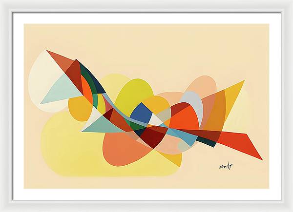 Snake and Flowers, Framed Print, Wall Décor, Wall Art, Oil On Canvas, Artwork, Art Piece, Abstract, Multicolor Abstract, Abstract Shapes and Colors