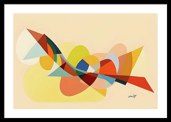 Snake and Flowers, Framed Print, Wall Décor, Wall Art, Oil On Canvas, Artwork, Art Piece, Abstract, Multicolor Abstract, Abstract Shapes and Colors