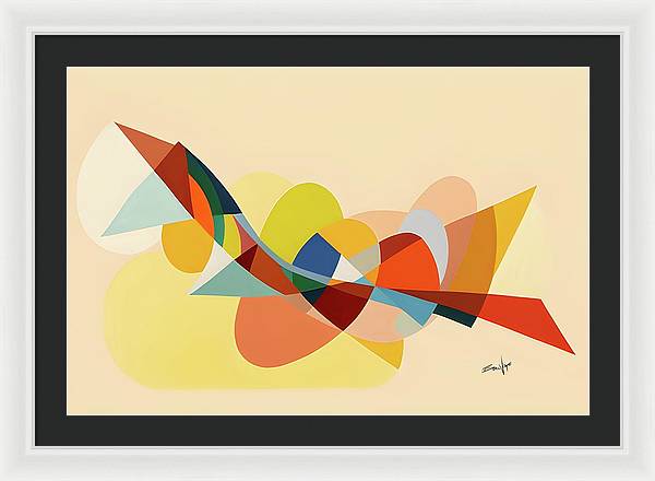 Snake and Flowers, Framed Print, Wall Décor, Wall Art, Oil On Canvas, Artwork, Art Piece, Abstract, Multicolor Abstract, Abstract Shapes and Colors