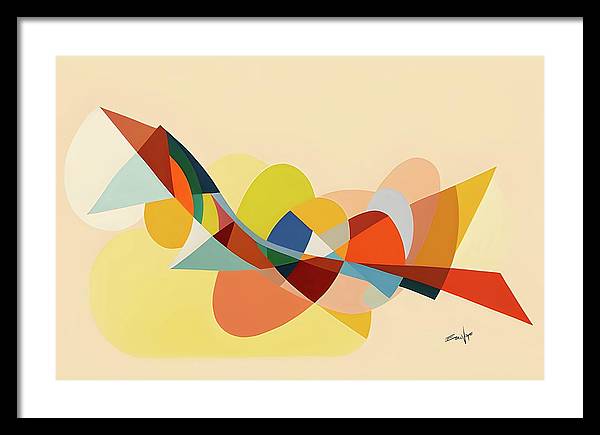 Snake and Flowers, Framed Print, Wall Décor, Wall Art, Oil On Canvas, Artwork, Art Piece, Abstract, Multicolor Abstract, Abstract Shapes and Colors