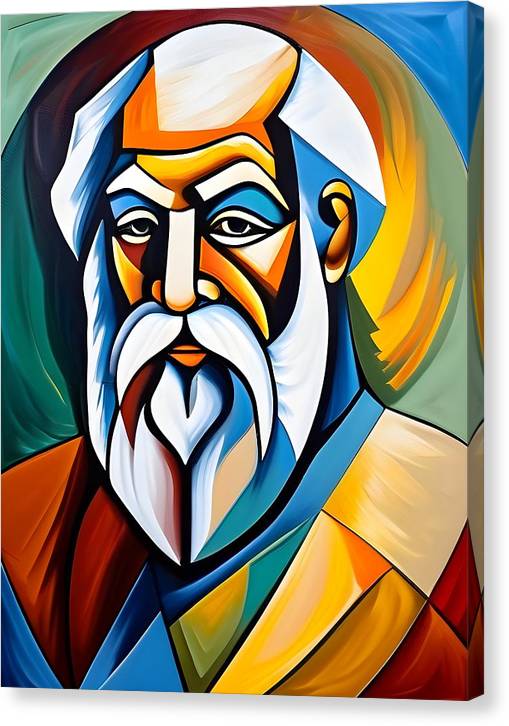 Socrates, Canvas Print, Abstract Portrait, Oil On Canvas, Socrates Portrait, Portrait of Socrates, Greek Philosopher Art, Wall Décor, Wall Art