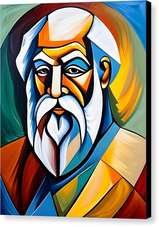 Socrates, Canvas Print, Abstract Portrait, Oil On Canvas, Socrates Portrait, Portrait of Socrates, Greek Philosopher Art, Wall Décor, Wall Art