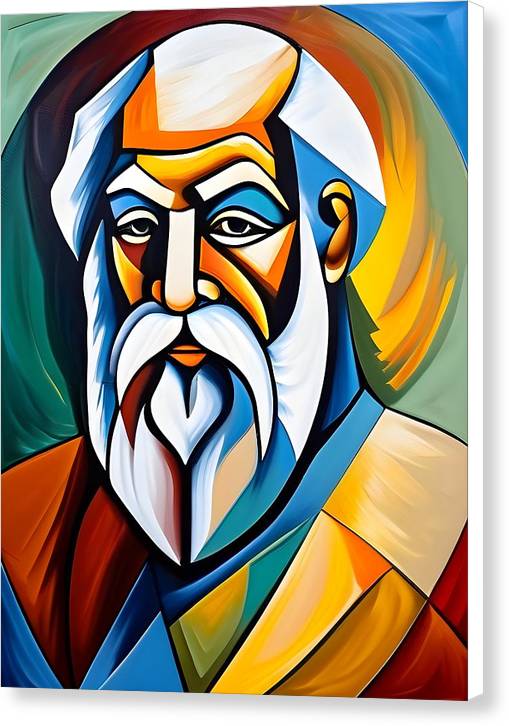 Socrates, Canvas Print, Abstract Portrait, Oil On Canvas, Socrates Portrait, Portrait of Socrates, Greek Philosopher Art, Wall Décor, Wall Art